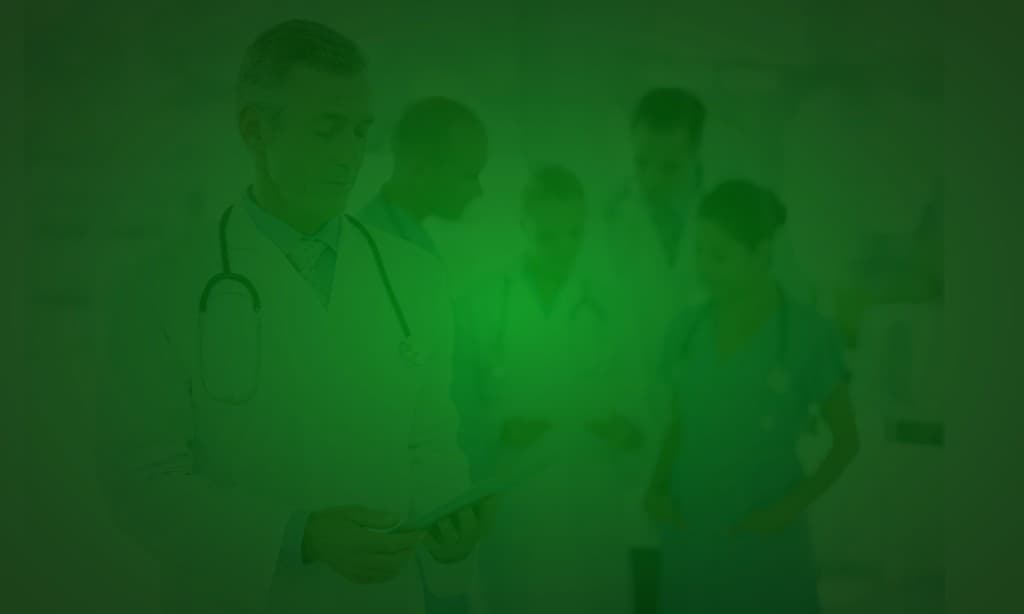 Medical professionals in clinical setting